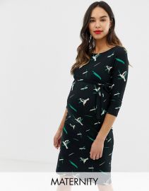 Mamalicious maternity bird print midi dress   ASOS at Asos